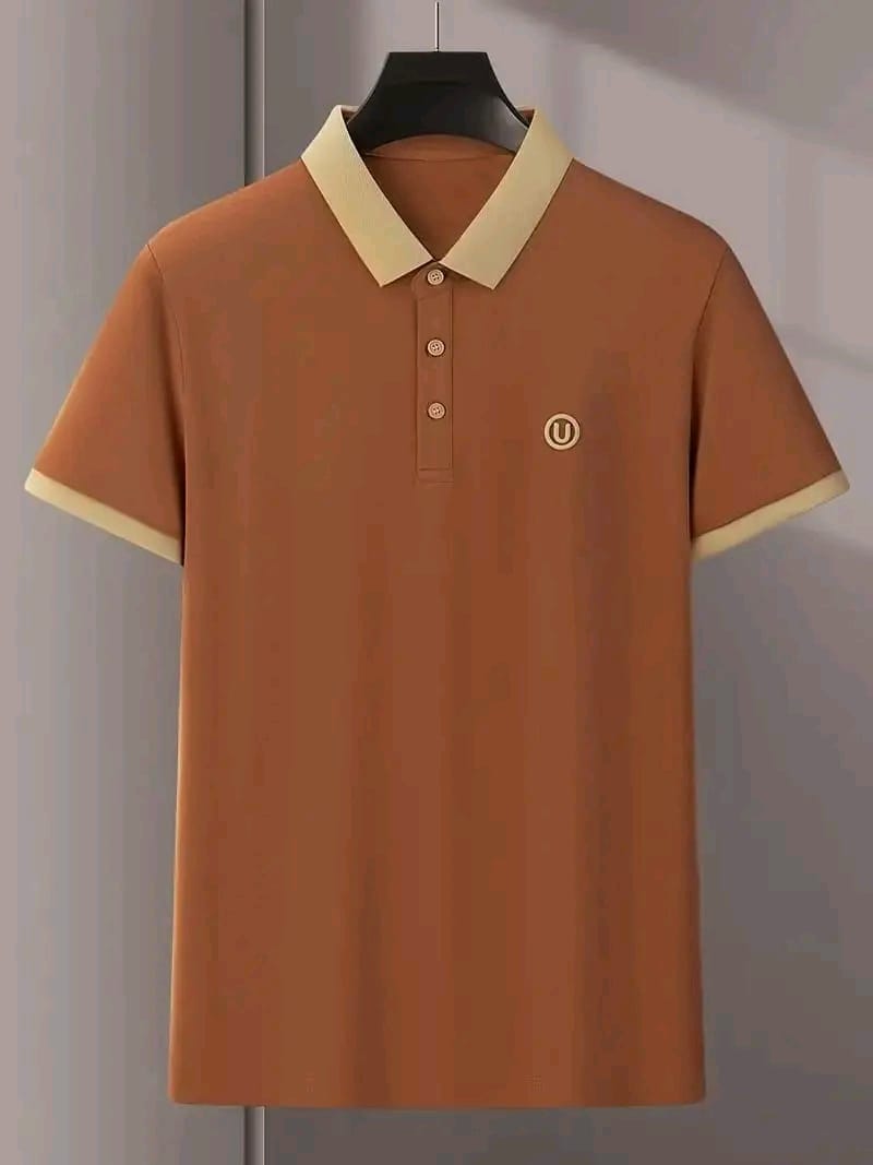 Orangish Brown Men's Polo T-shirt