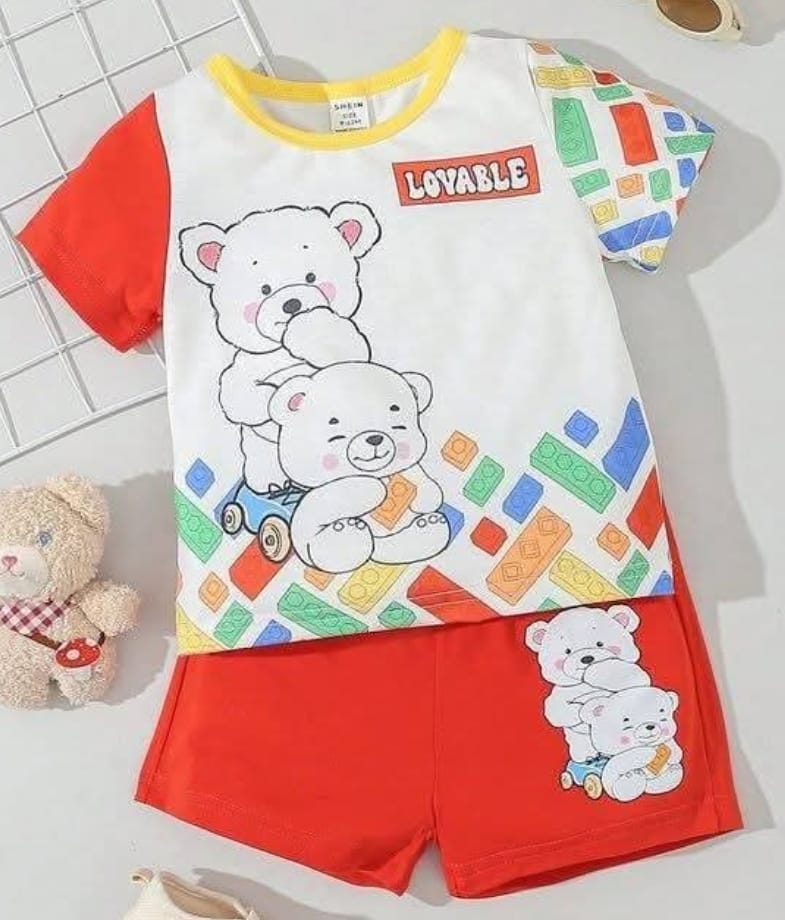 White Bear Top-Bottom Set