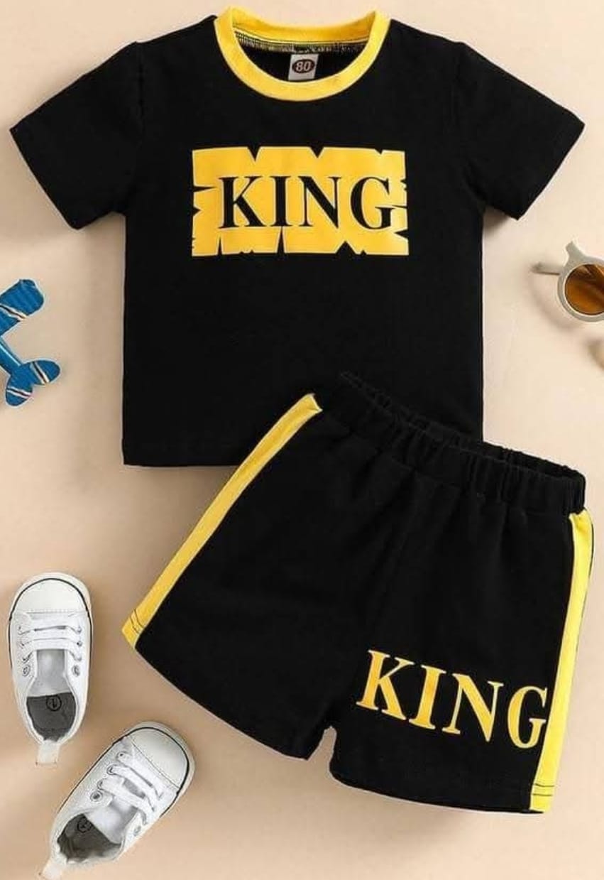 King Black and Yellow Top-Bottom Set