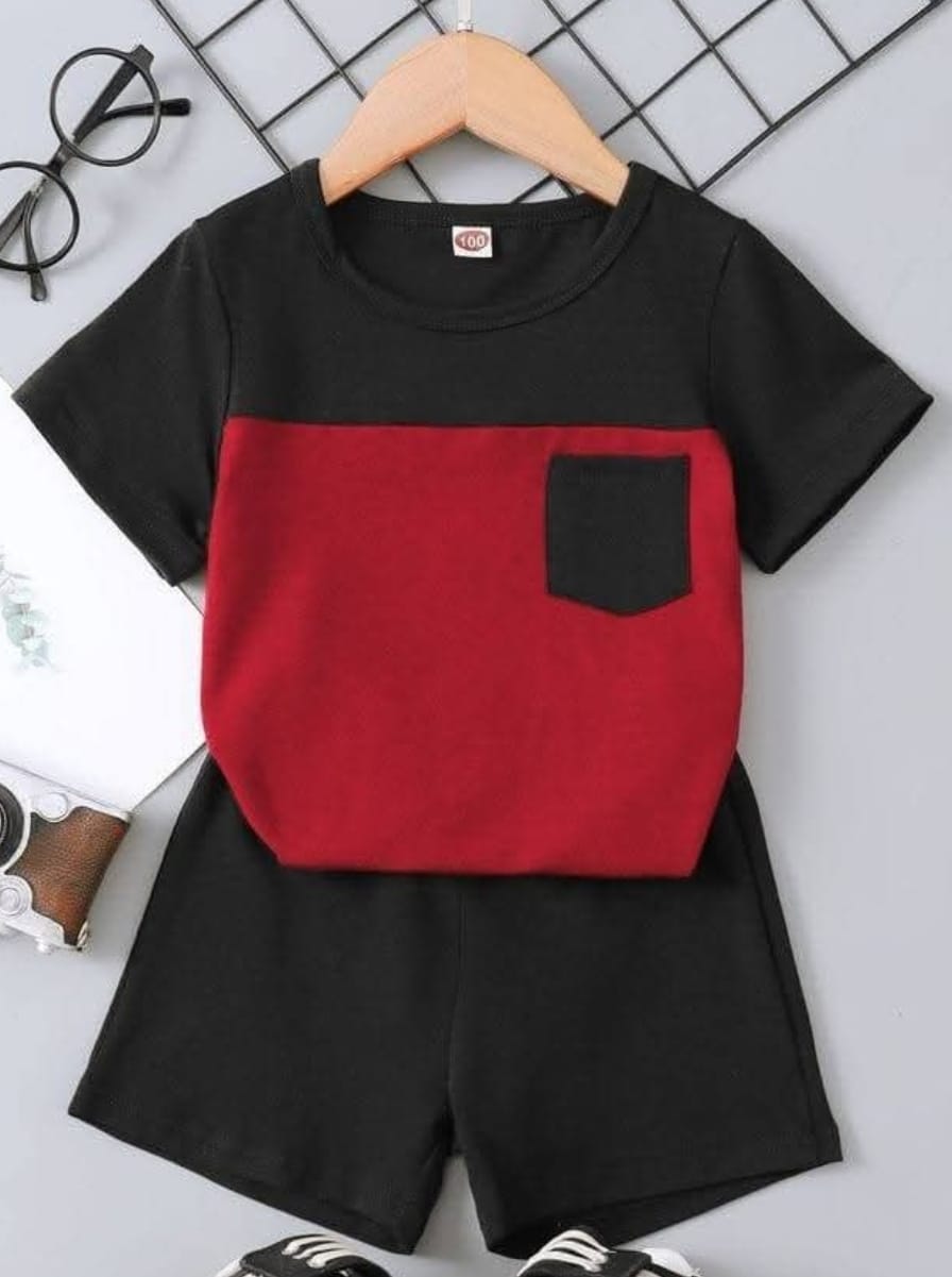 Black and Red Top-Bottom Set