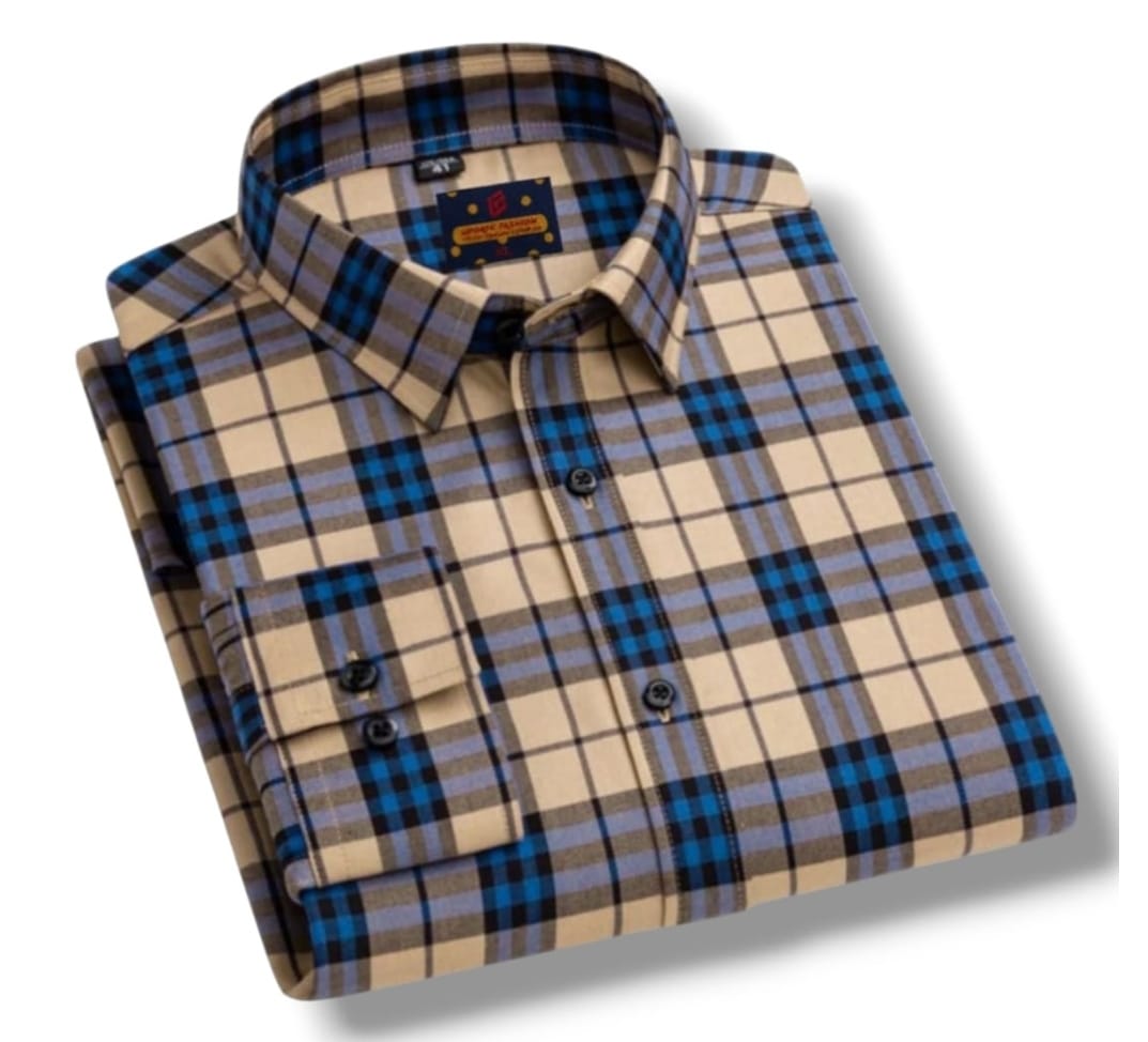 Men's Ceramic Blue Checkered Shirt