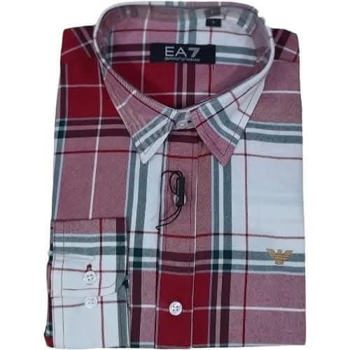 Men's Red White Checkered Shirt