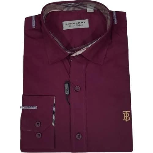 Men's Maroon Plain Shirt