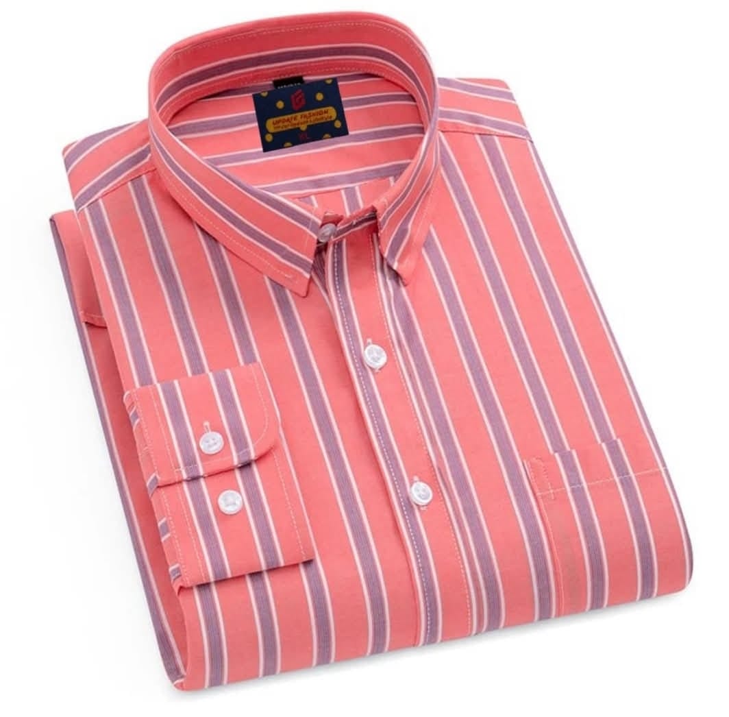 Men's Pink Violet Striped Shirt